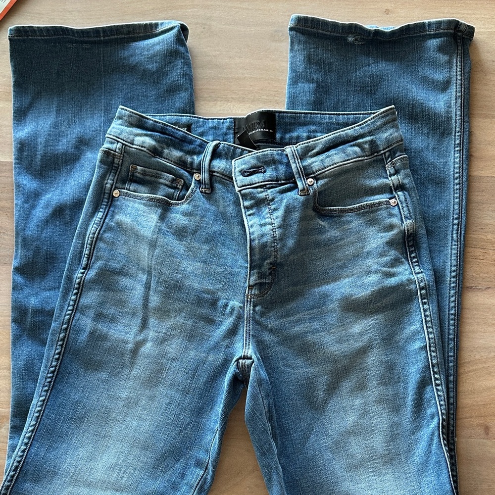 White House Black Market Blue Jeans High Rise Skinny Flare